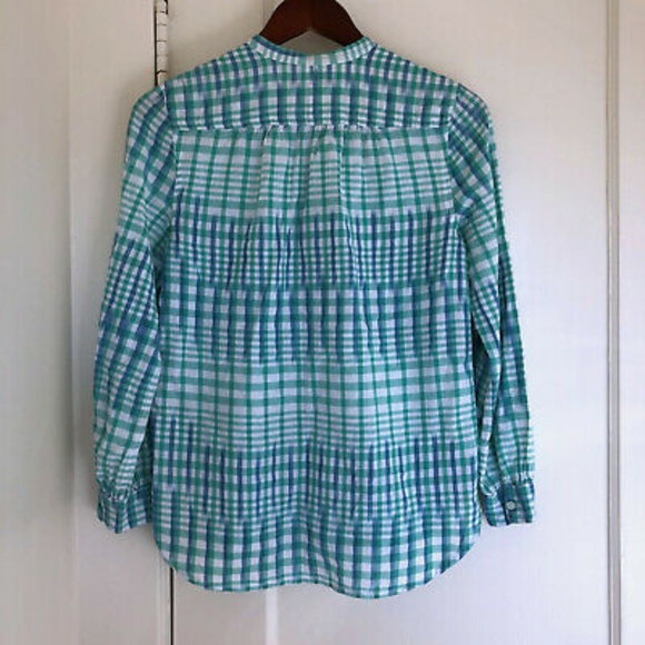 J. Crew Gingham Ikat Popover Shirt - Picture 4 of 8